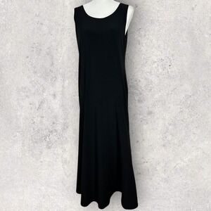 Sympli Canada Black Maxi‎ Dress Womens Size 10 Stretch Jersey Minimalist Travel
